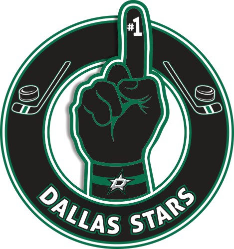 Number One Hand Dallas Stars logo iron on paper